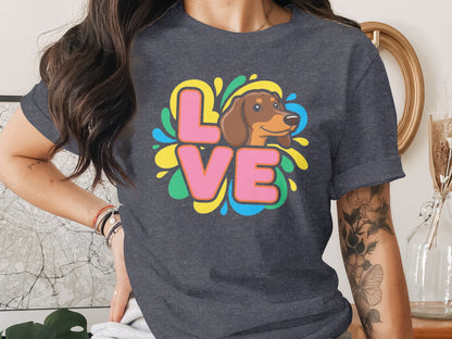 Colorful Dachshund Love Graphic T-shirt product