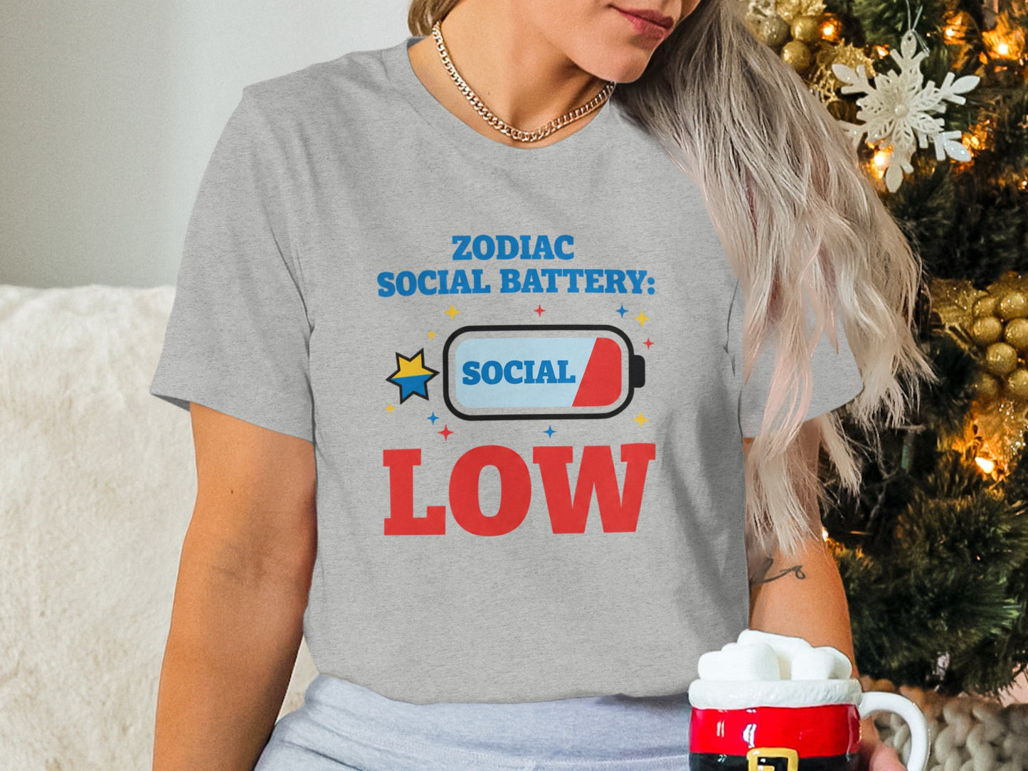 Zodiac Social Battery Social Low Tee Shirt
