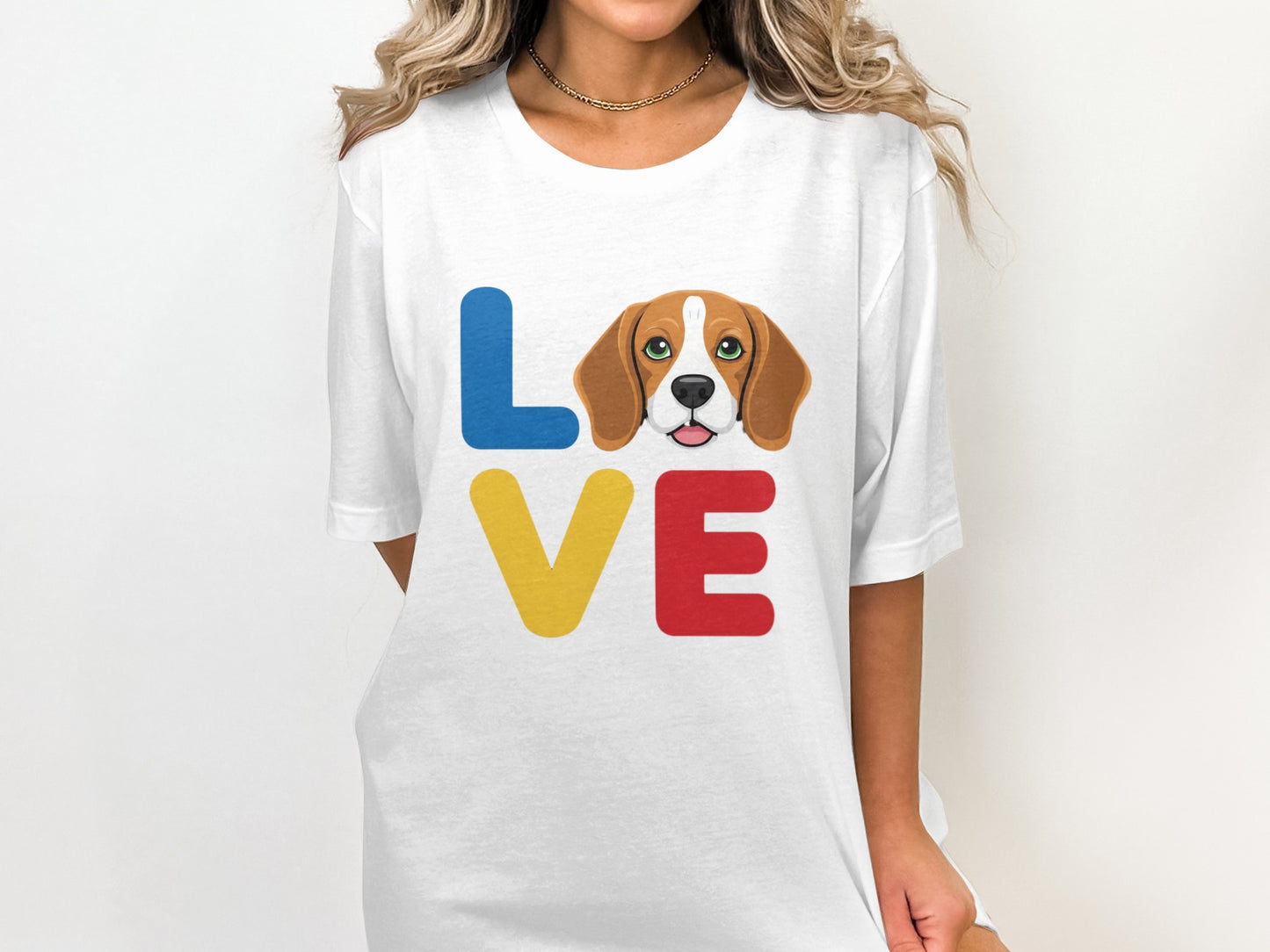 Love Beagle Graphic White T-Shirt casual product
