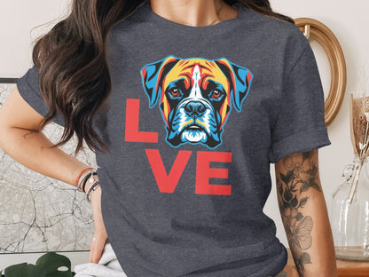 Colorful Bulldog Graphic LOVE Print Tee product