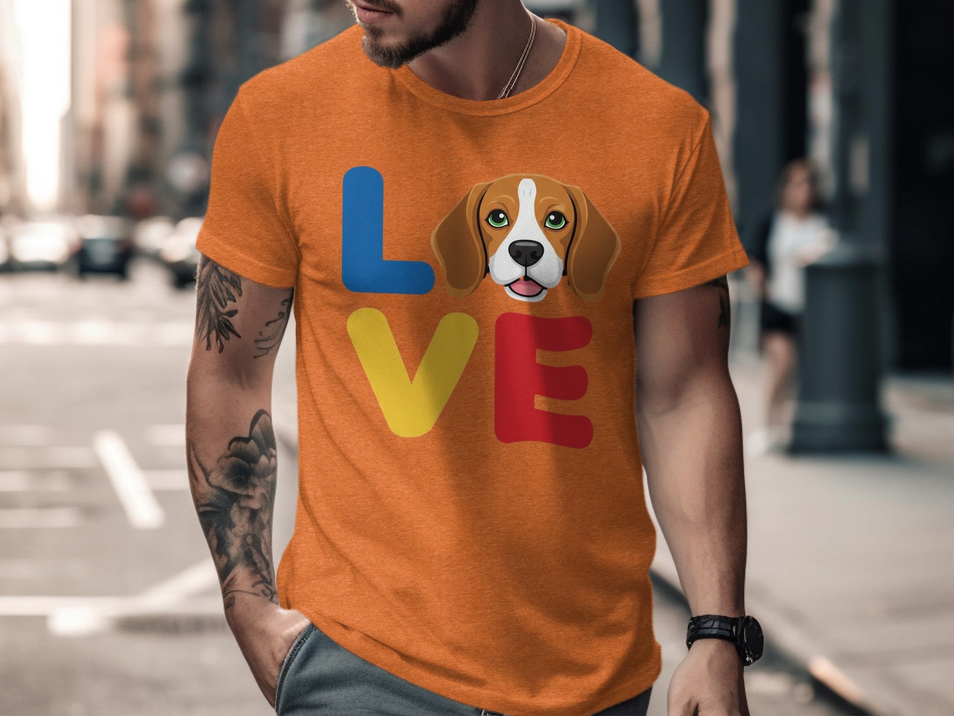 Colorful Love Beagle Illustration Graphic T-shirt product