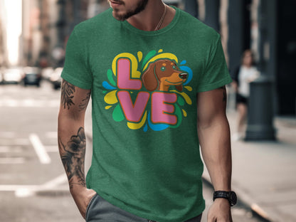 Love with Dog Colorful Graphic T-shirt product