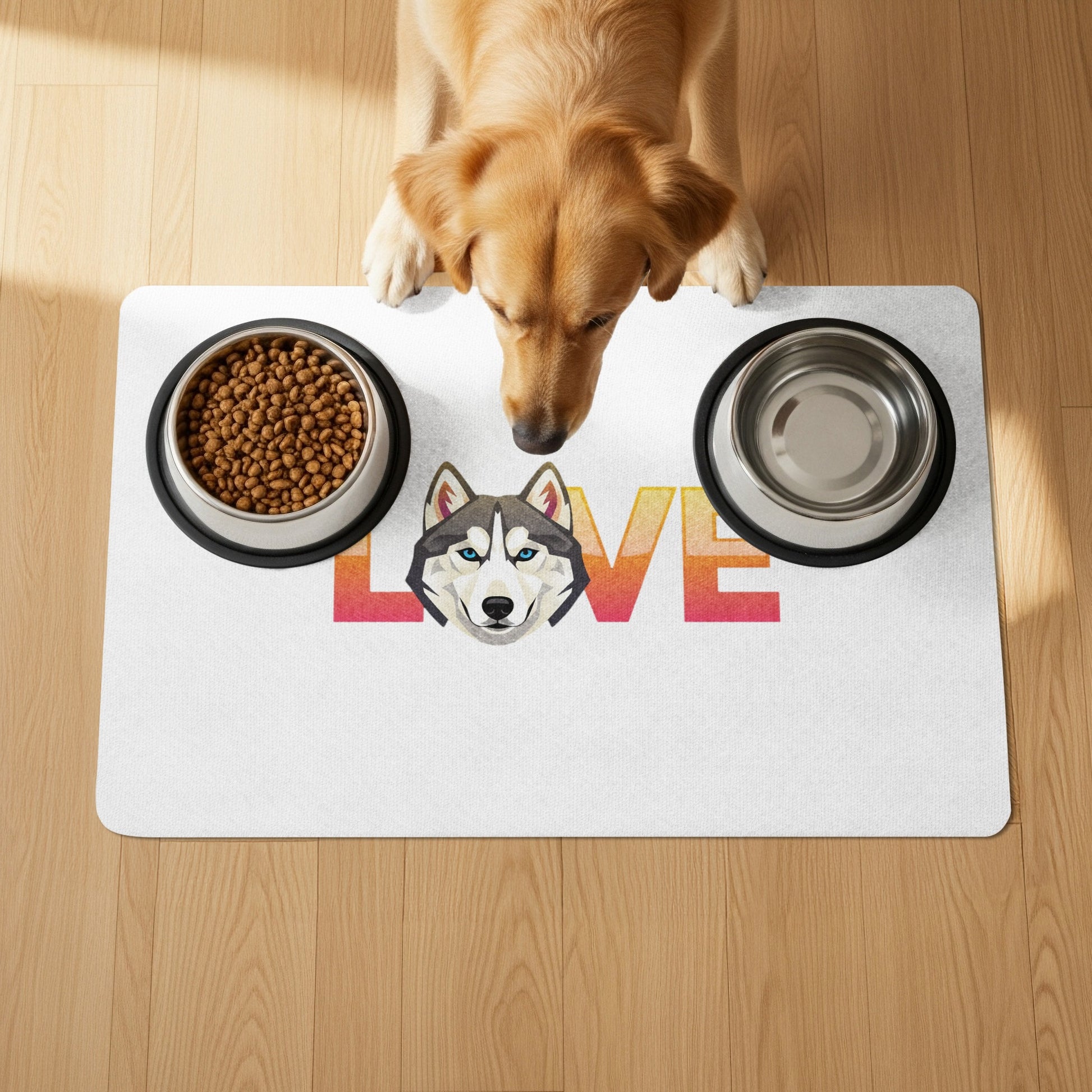 Husky Love Print Feeding Mat for Pets Product