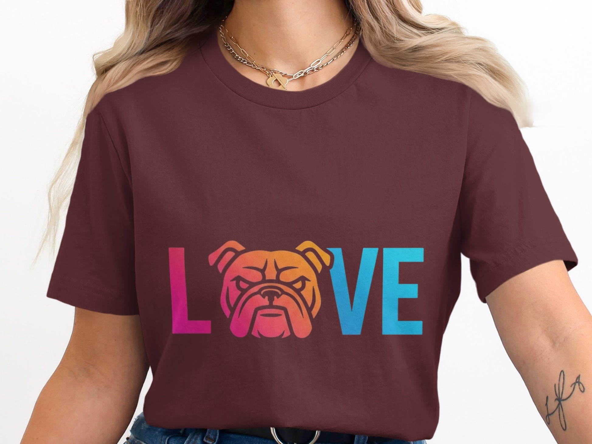 Love Bulldog Graphic Tee shirt product