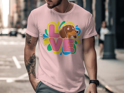 Colorful Love Dachshund Graphic Print T-Shirt product