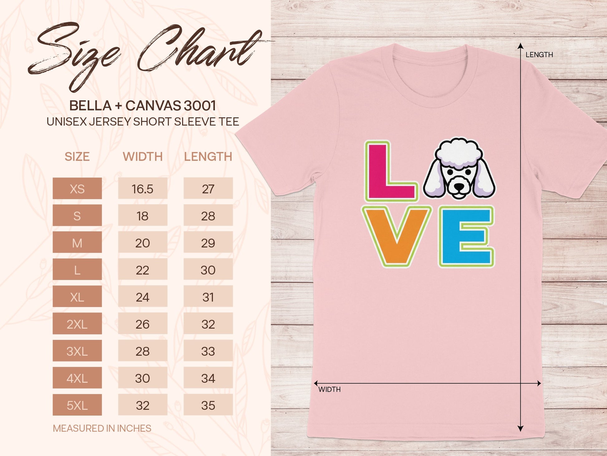 Cute Poodle Love Print Unisex Short Sleeve Shirt product