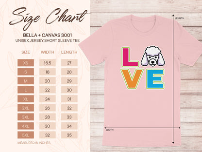 Cute Poodle Love Print Unisex Short Sleeve Shirt product