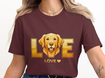 Lovely Golden Retriever Love Heart Graphic Shirt product