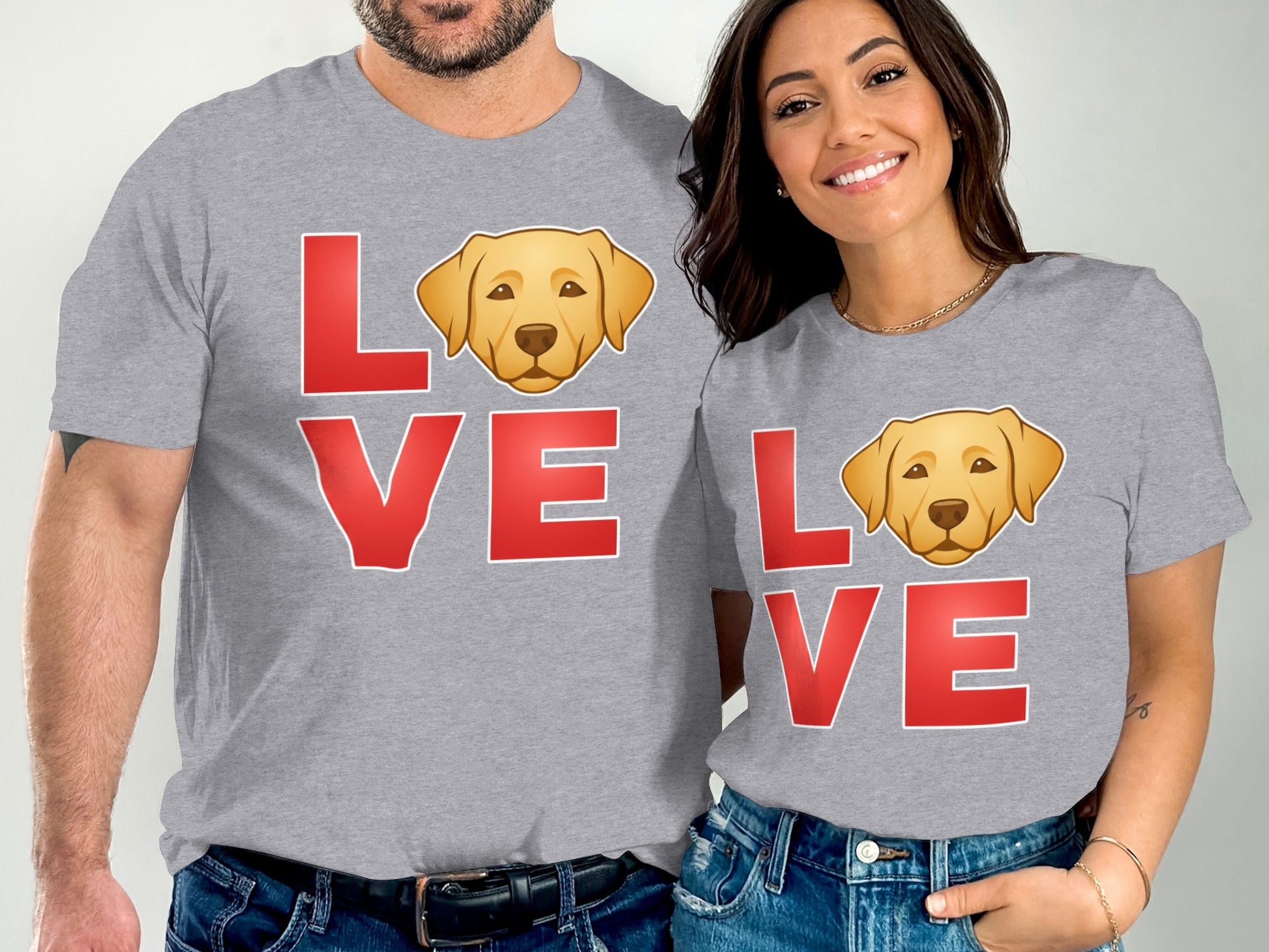 Love Emoji Dog Design Grey Shirt product type