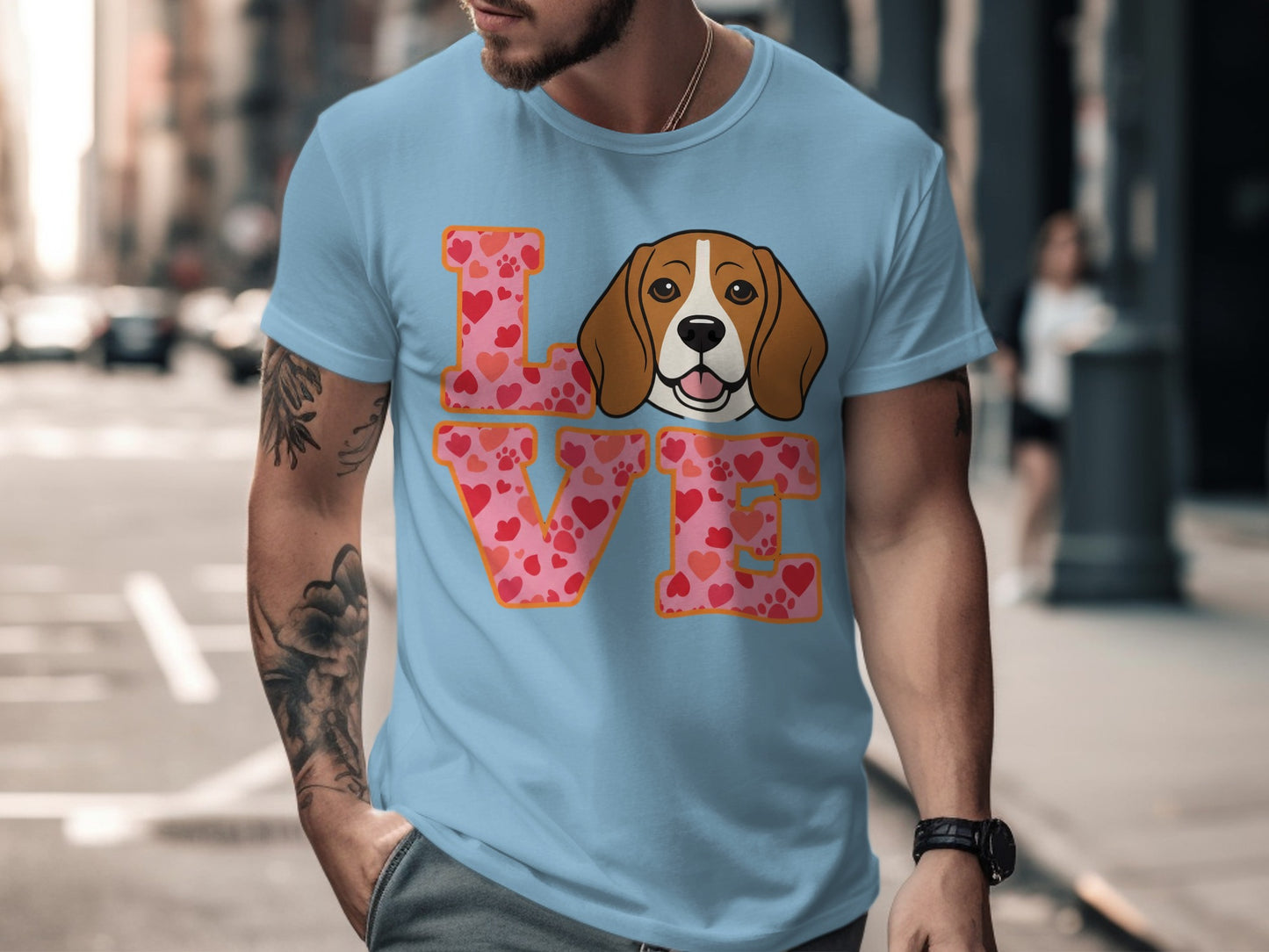 Beagle LOVE Graphic Tee Cute Dog Lover Shirt product