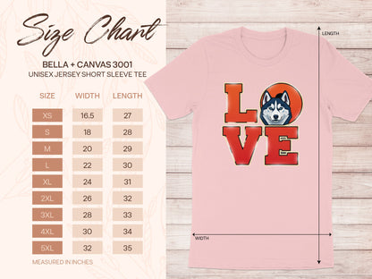 Love Graphic Husky Dog T-shirt Unisex Jersey Product