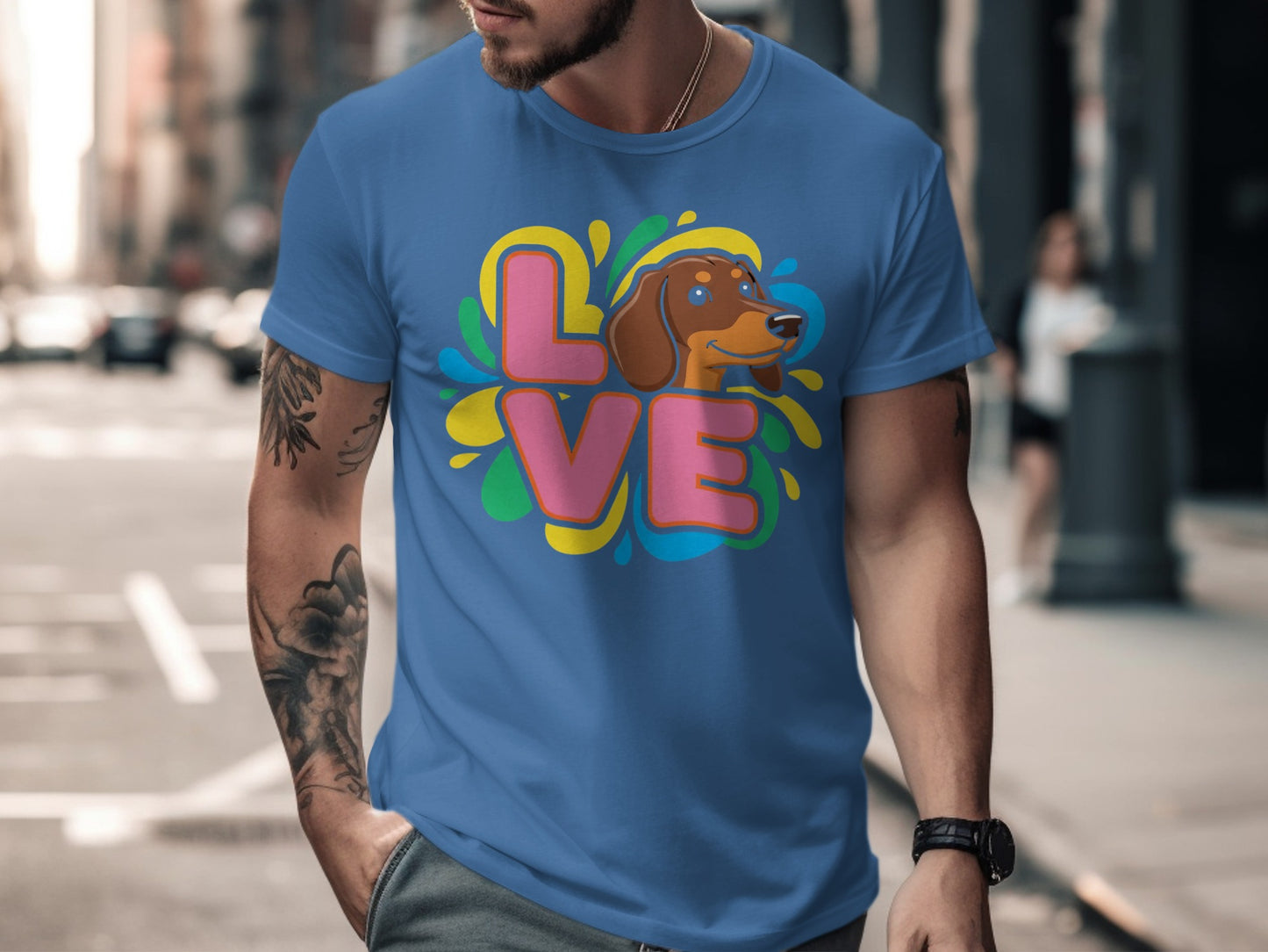 Love Dog Colorful Graphic T-Shirt product