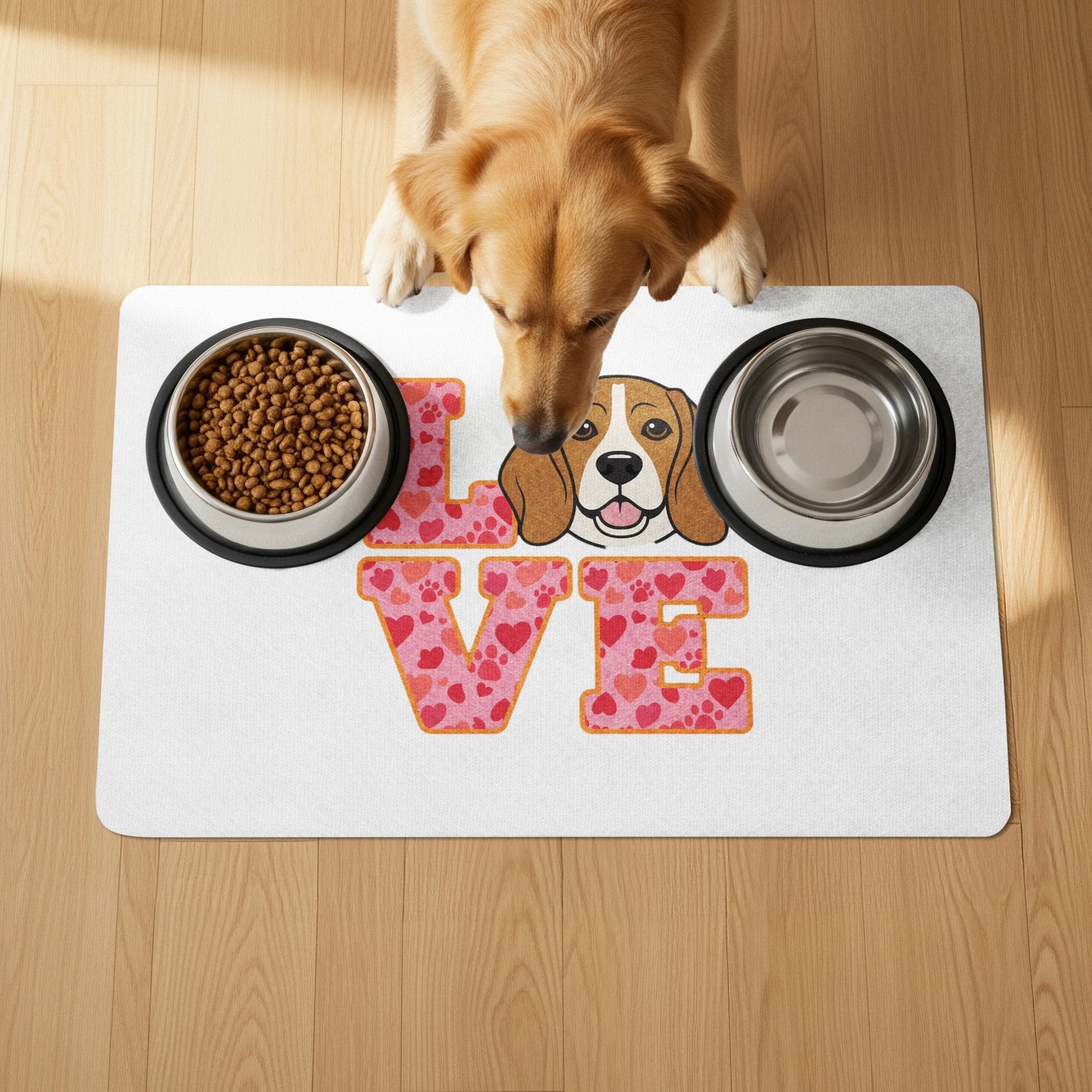 Dog Food Mat with Cute Love Design Feeding Product