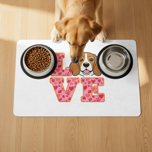 Dog Food Mat with Cute Love Design Feeding Product