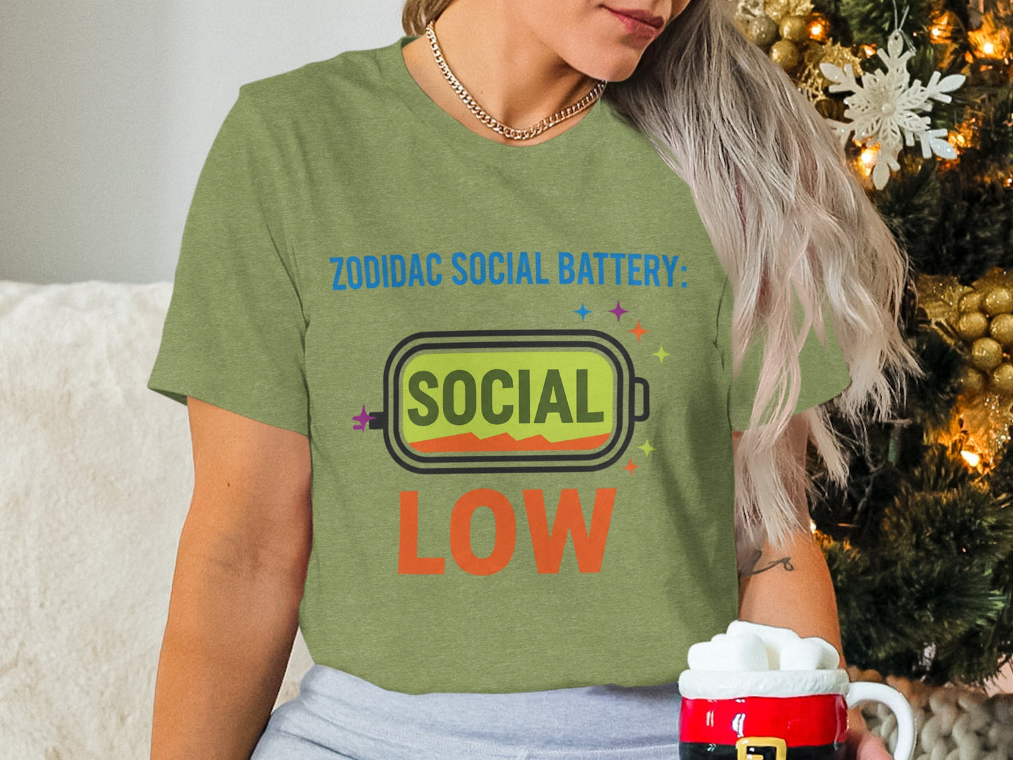 ZODIDAC SOCIAL BATTERY SOCIAL LOW Graphic Shirt