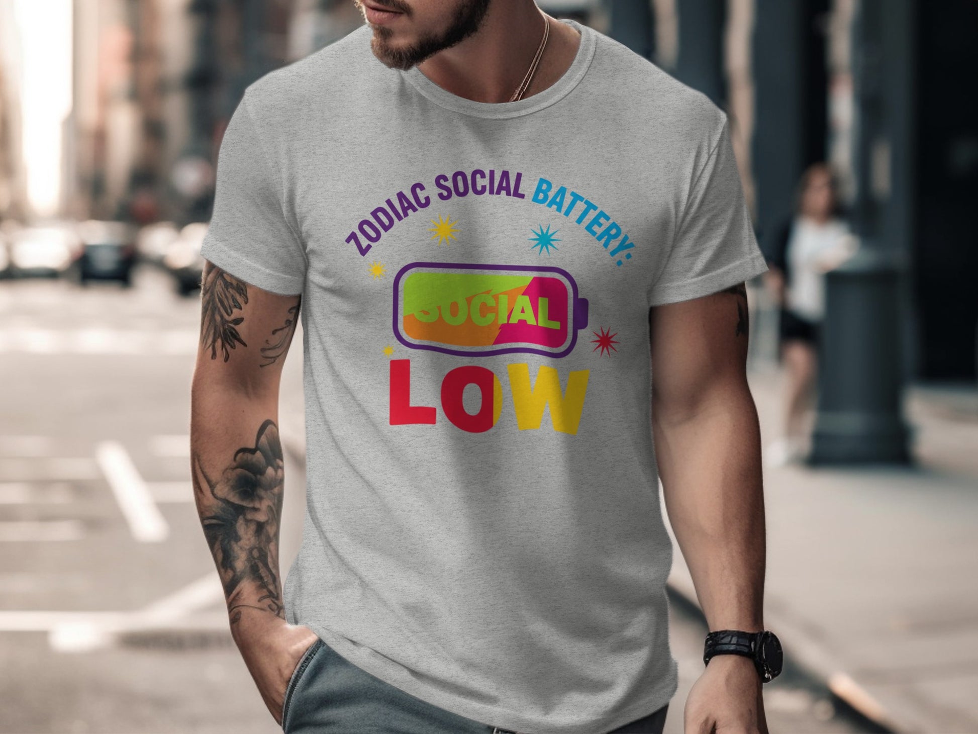 Zodiac Social Battery Low Graphic T-Shirt Product