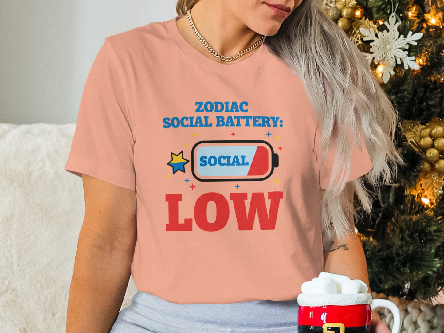 Zodiac Social Battery Low Graphic Tee