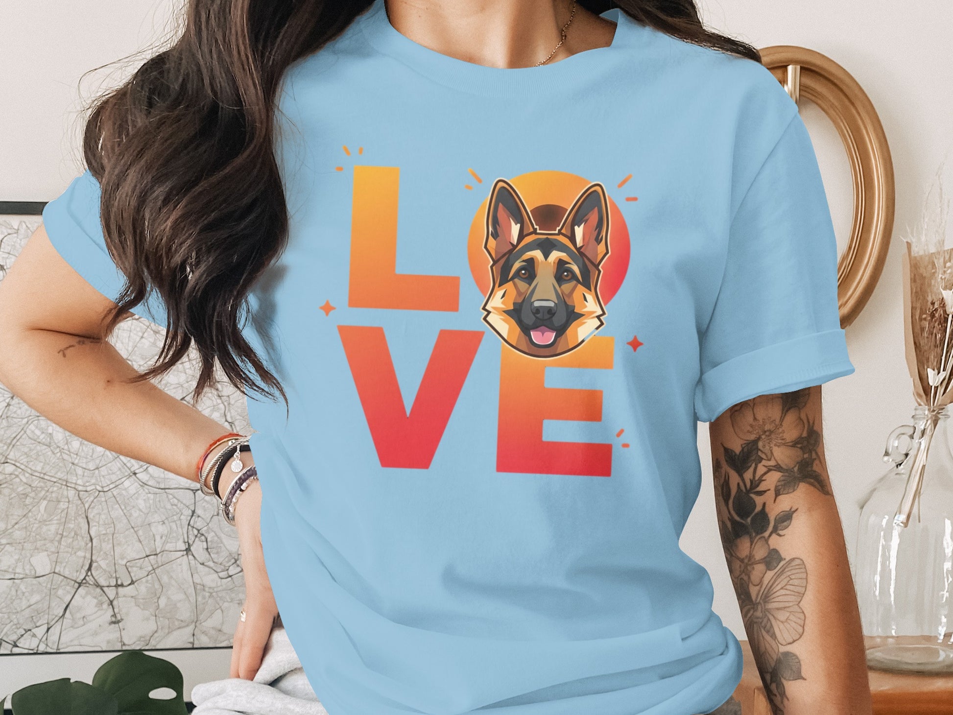 Love German Shepherd Graphic Tee Shirt product type