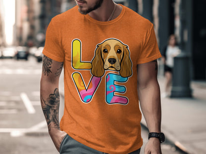 Colorful Love Design with Dog Graphic T-shirt product