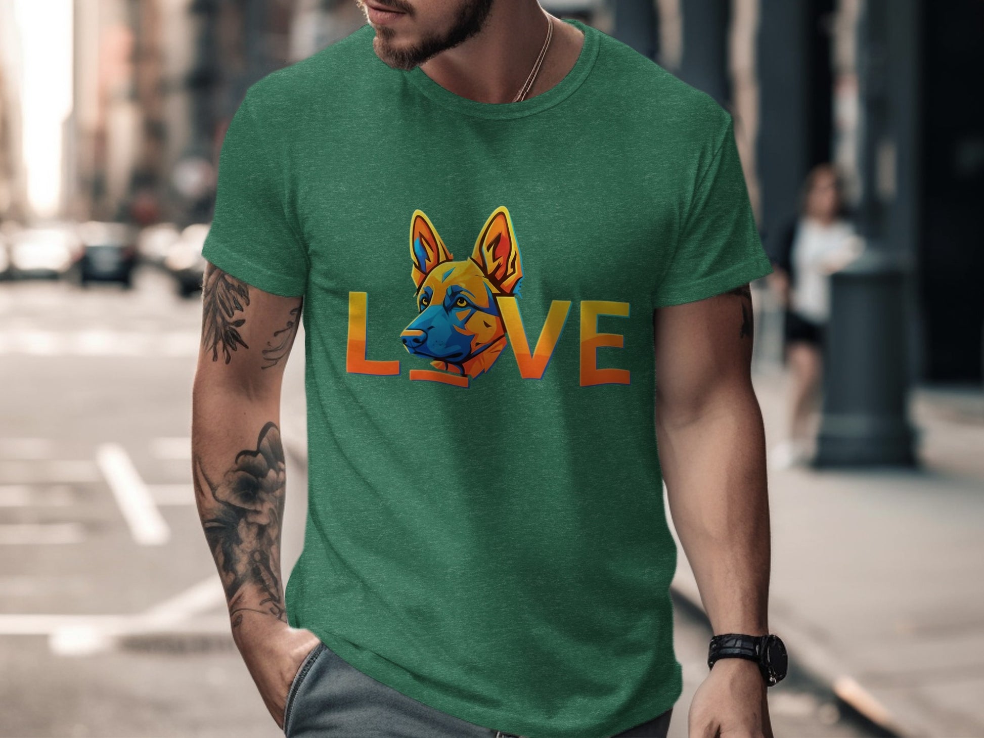 Vibrant German Shepherd Love Graphic Tee product type