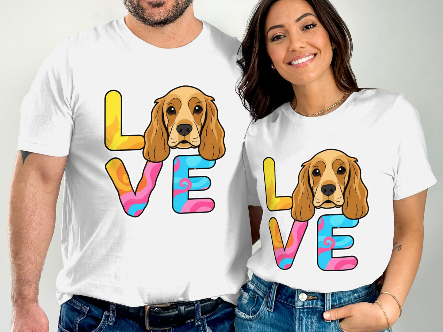 Cute Matching Love Dog Design T-shirt product type