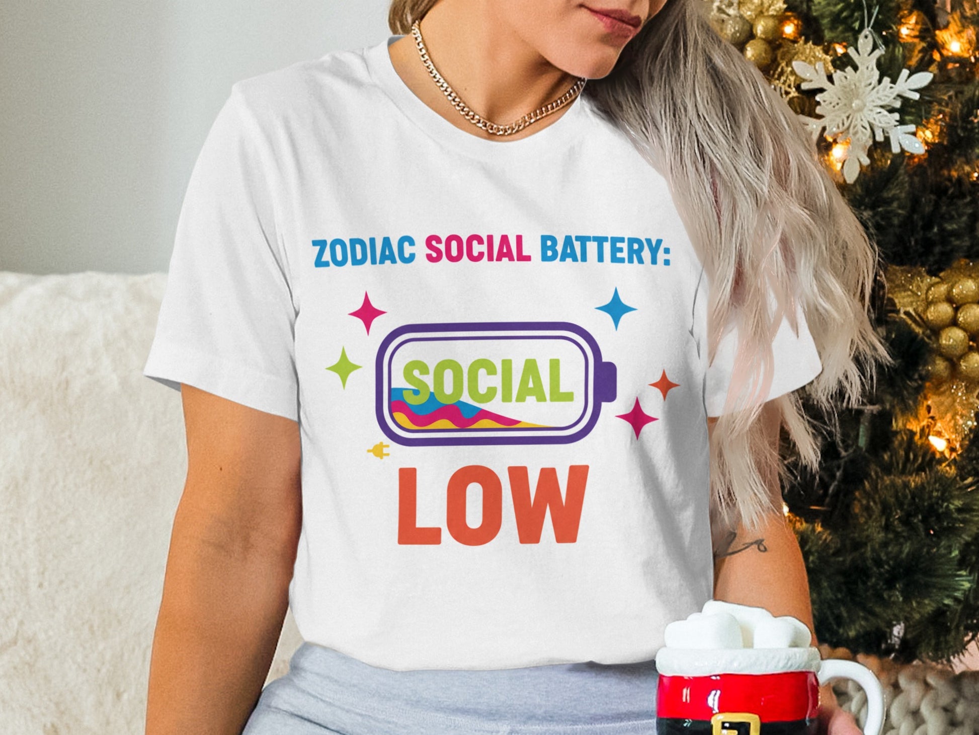 Zodiac Social Battery Low Graphic Tee