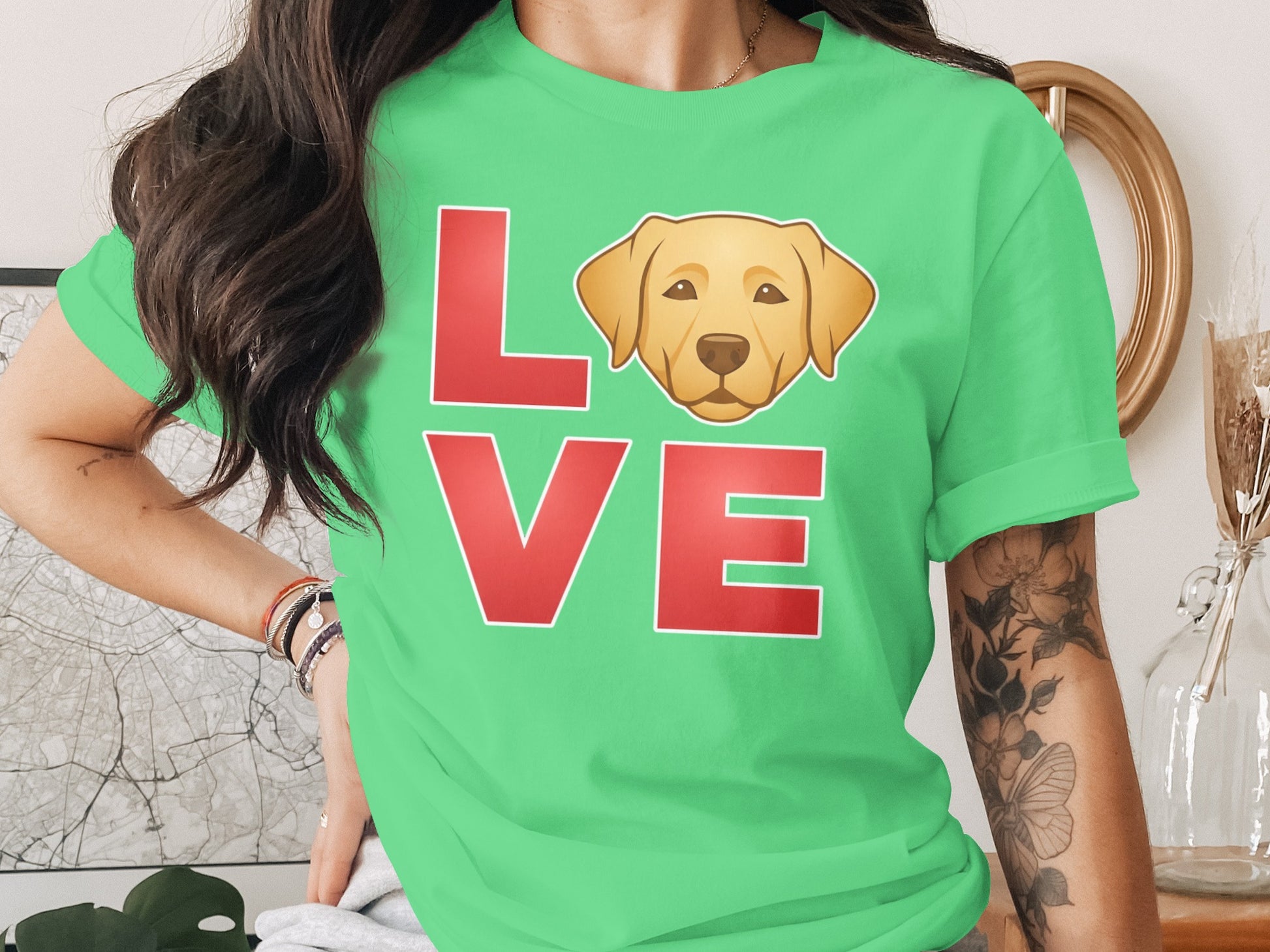 Love Puppy Print Graphic T-shirt Casual Wear Product Type