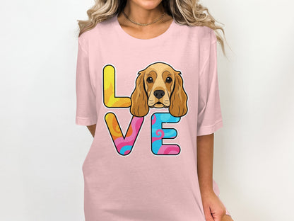Colorful Love with Cute Golden Retriever T-Shirt product