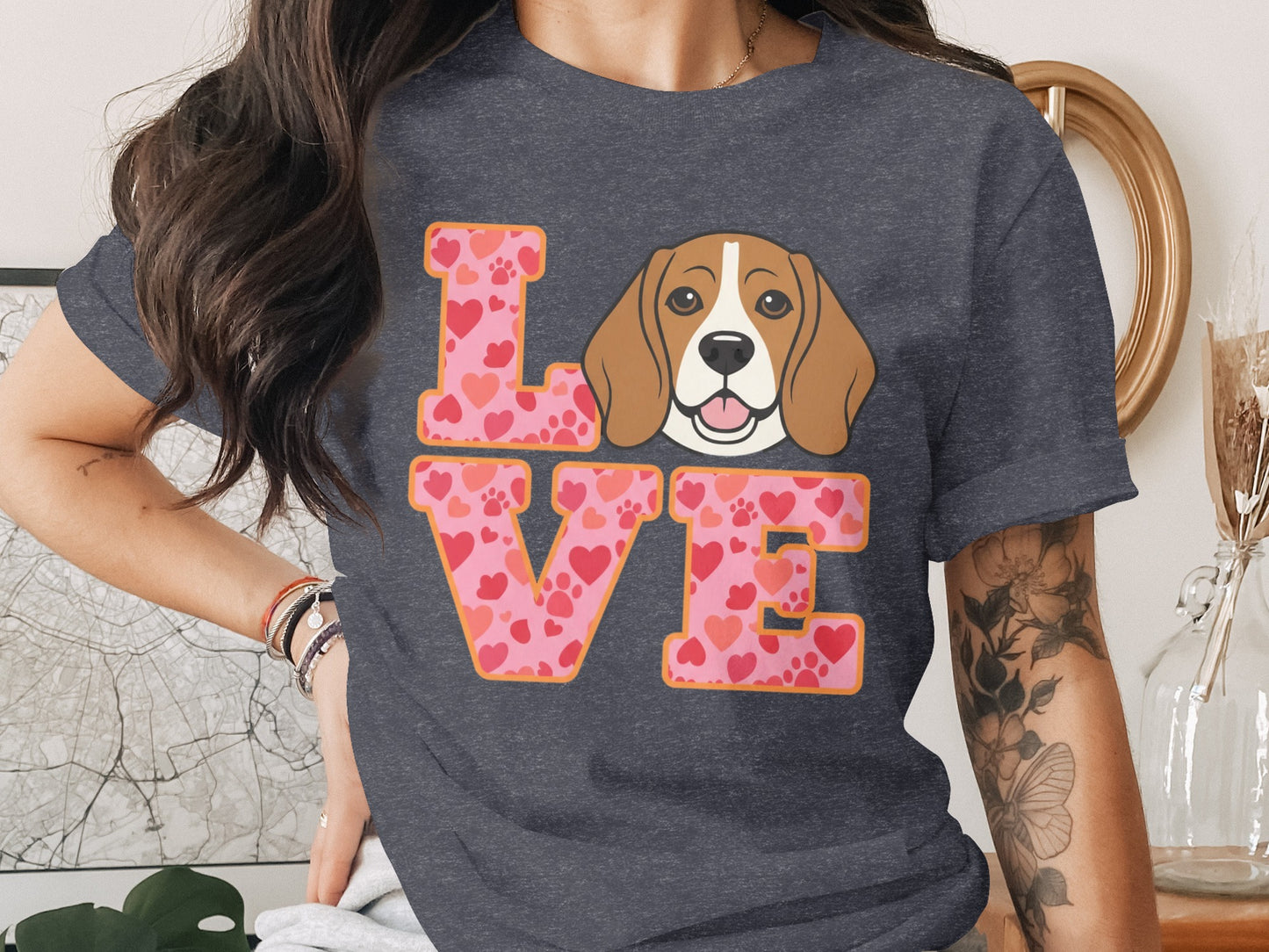 Cute Love Dog Graphic T Shirt Short Sleeve product type