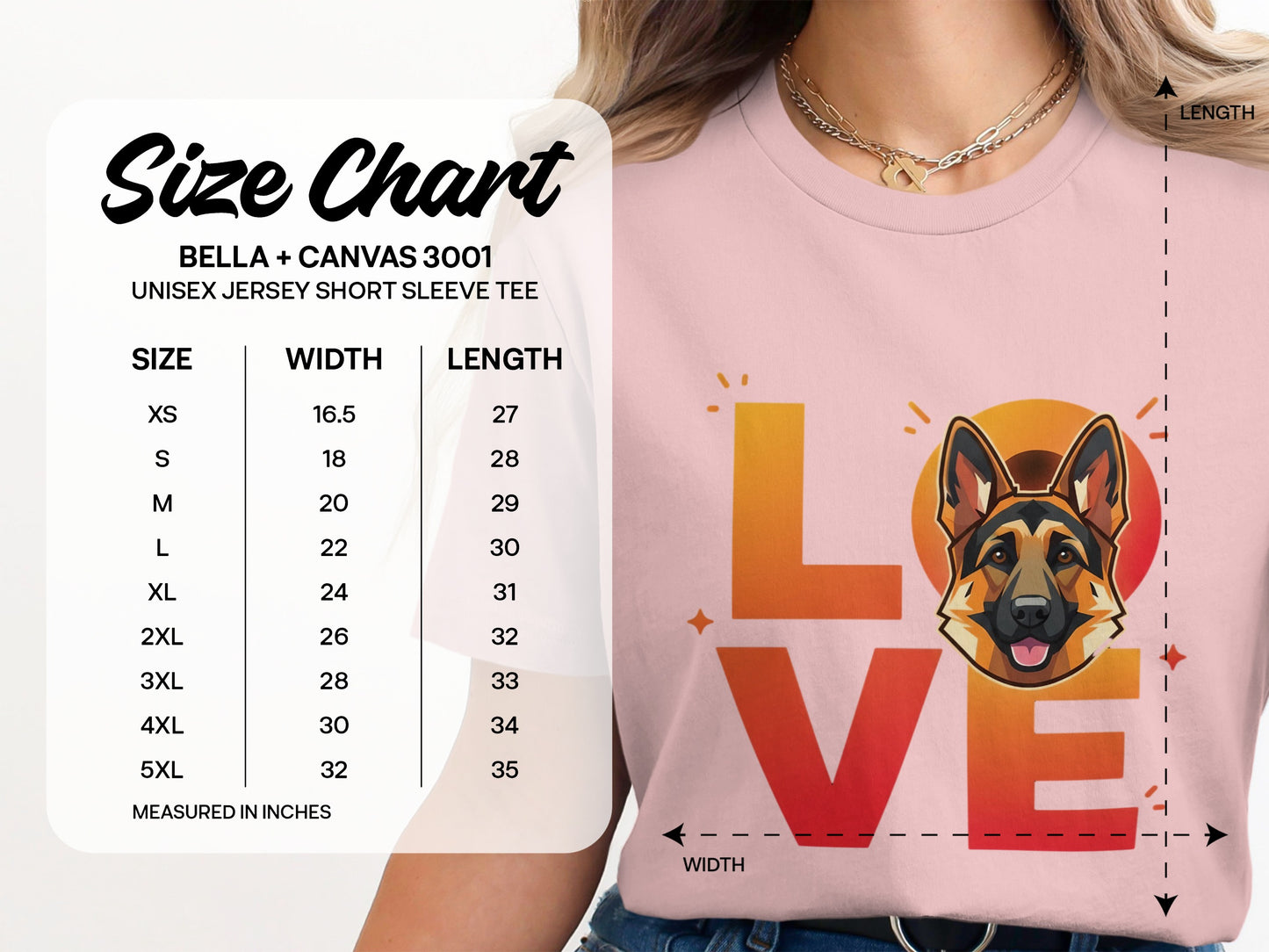 German Shepherd Love Heart Unisex Jersey Tee product