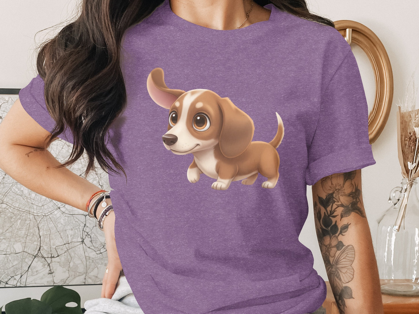 Cute Dachshund Cartoon Illustration Shirt