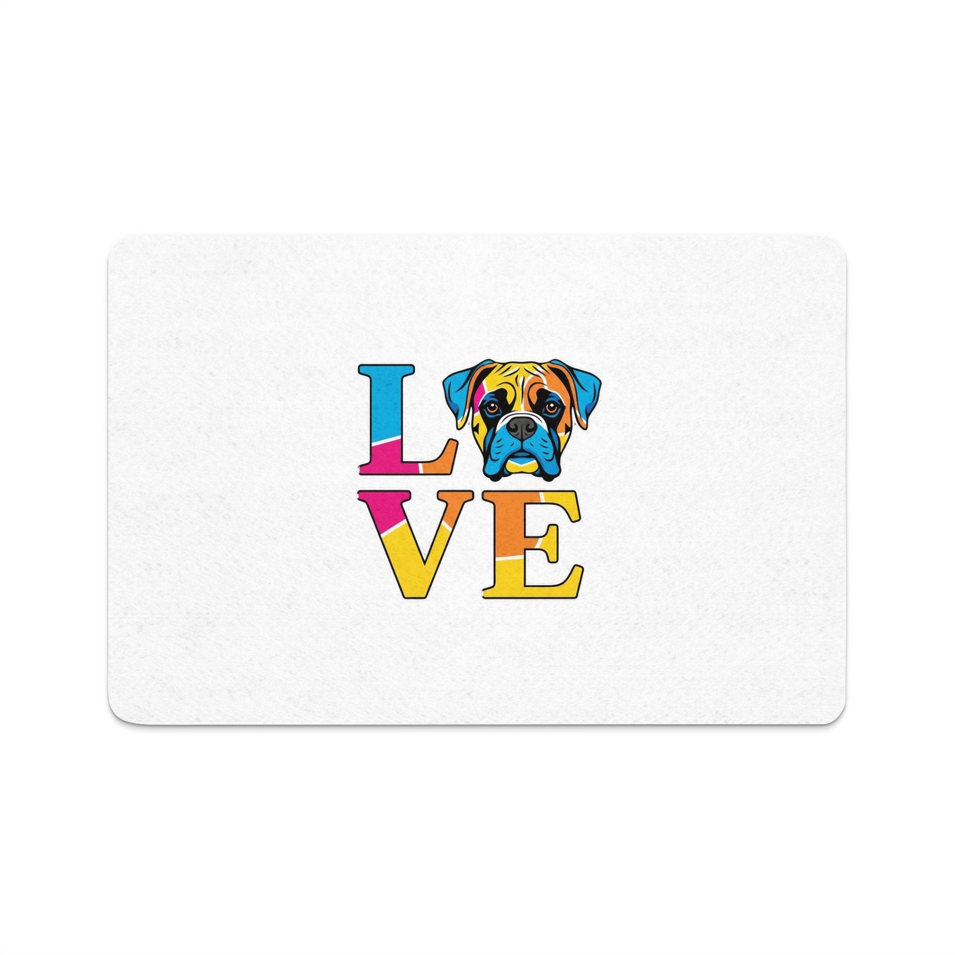 Colorful Love Boxer Dog Graphic on White Mat product