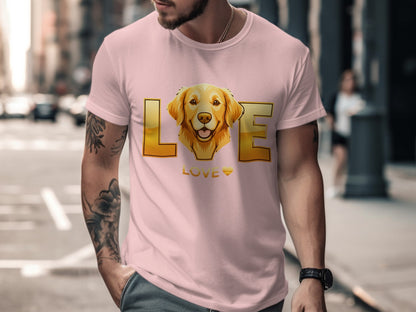 Love Golden Retriever Graphic Tee Shirt product type