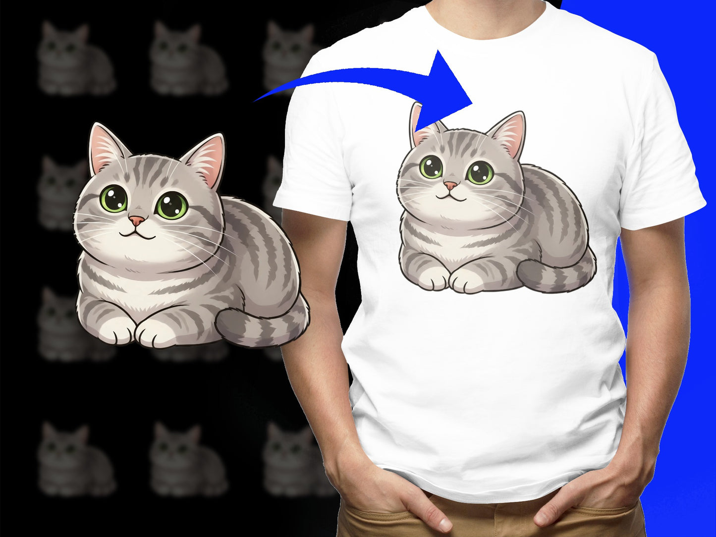 Cute Cat Graphic T-shirt, Funny Tabby Cat Tee, Unisex Cartoon Cat Shirt, Cat Lover Gift Idea, Casual Wear