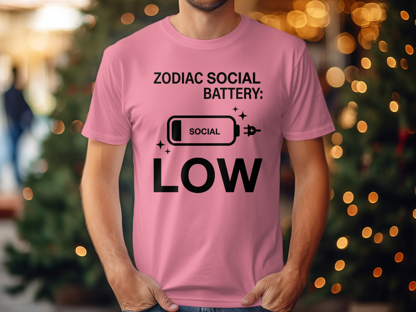 Zodiac Social Battery Low Graphic T-Shirt