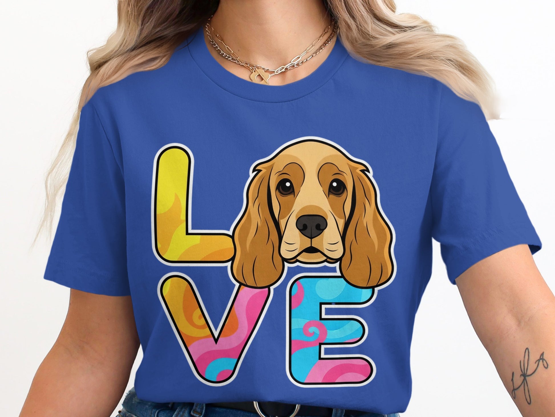 Colorful Love Graphic Dog Print Shirt product