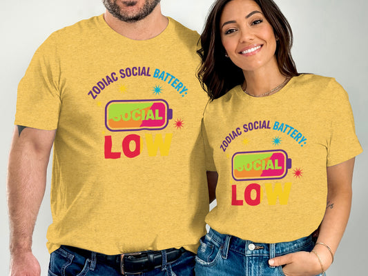 Zodiac Social Battery Low Graphic T-shirt Product