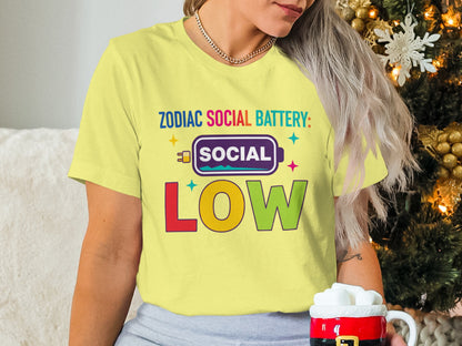 Zodiac Social Battery Social Low Graphic Tee
