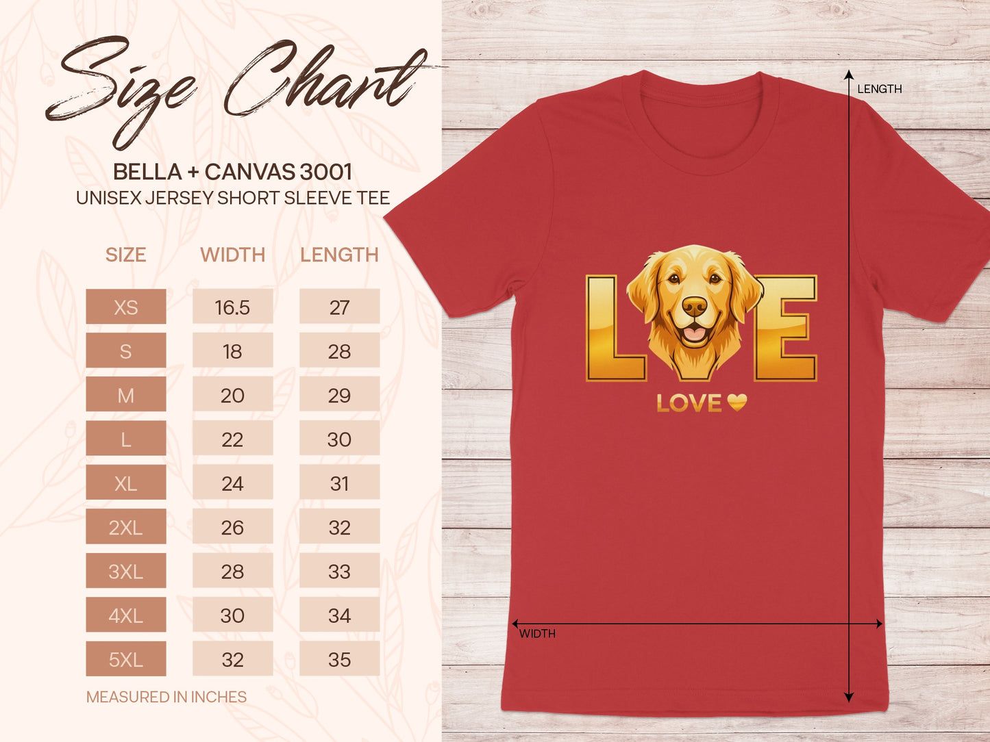 Golden Retriever Love Graphic Tee Shirt product type