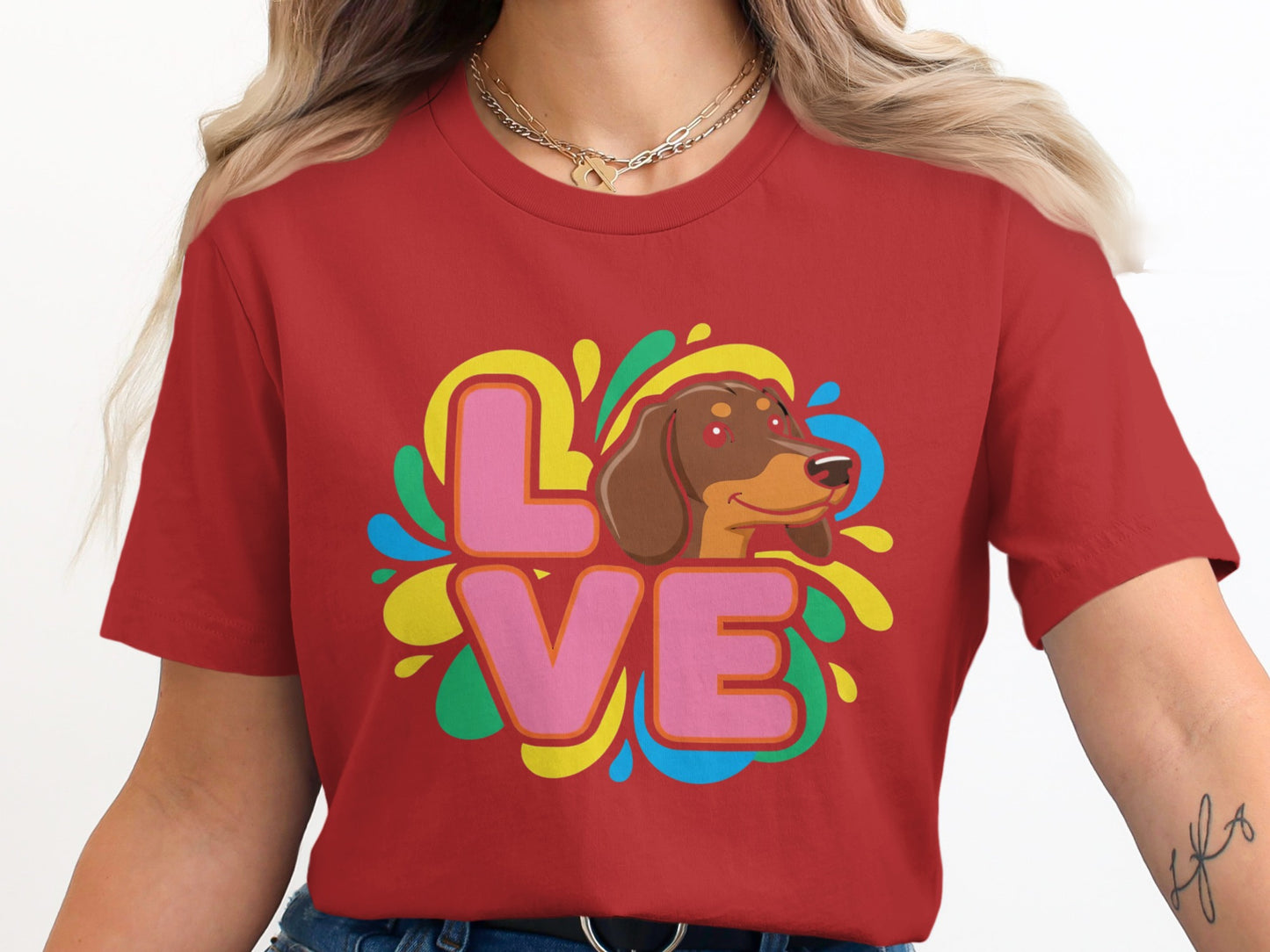 Colorful Love Dachshund Women's T-shirt product type