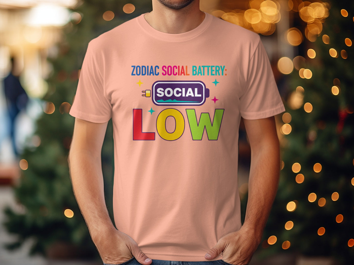 Zodiac Social Battery Low Graphic Tee Product