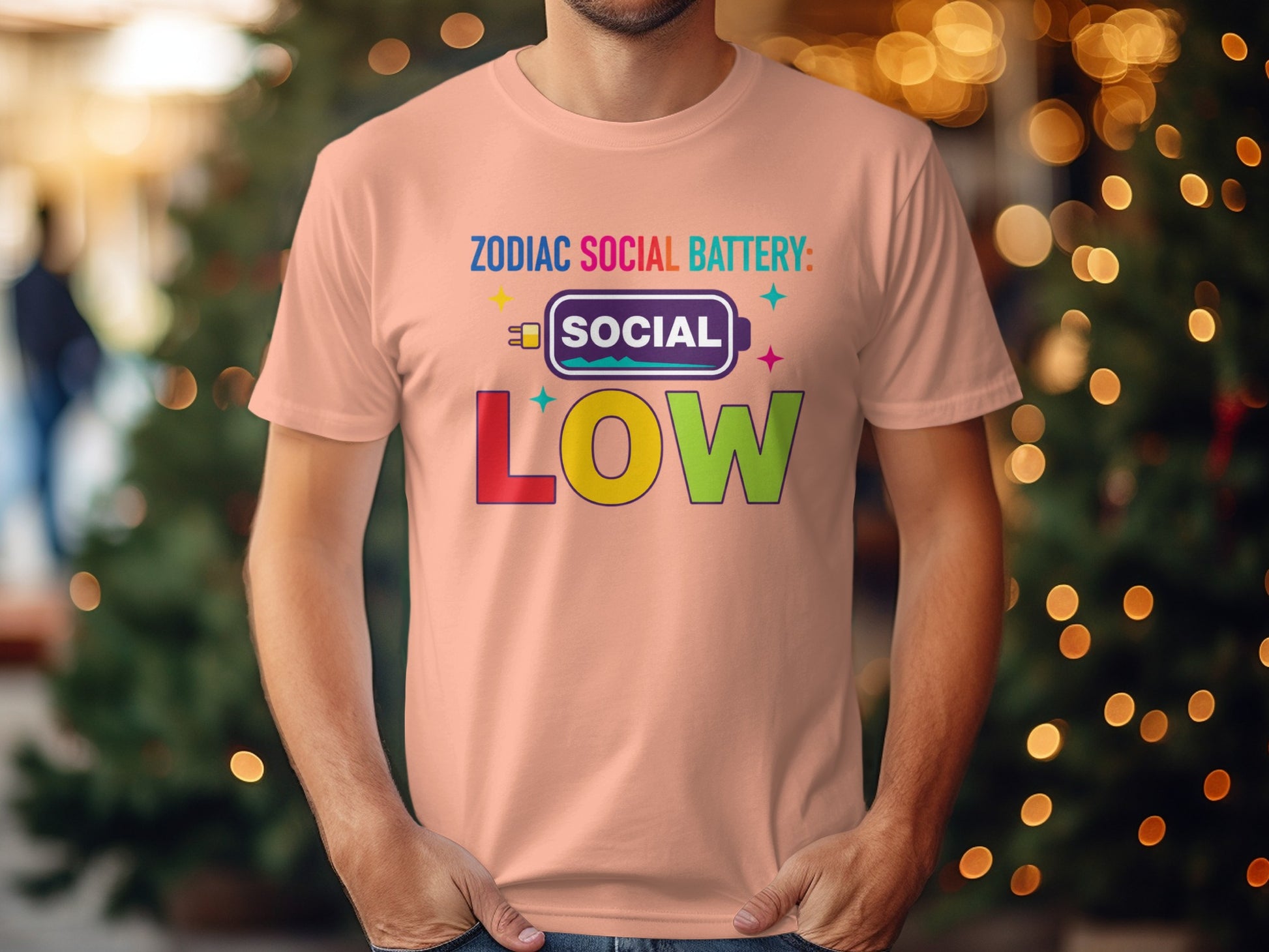 Zodiac Social Battery Low Graphic Tee Product