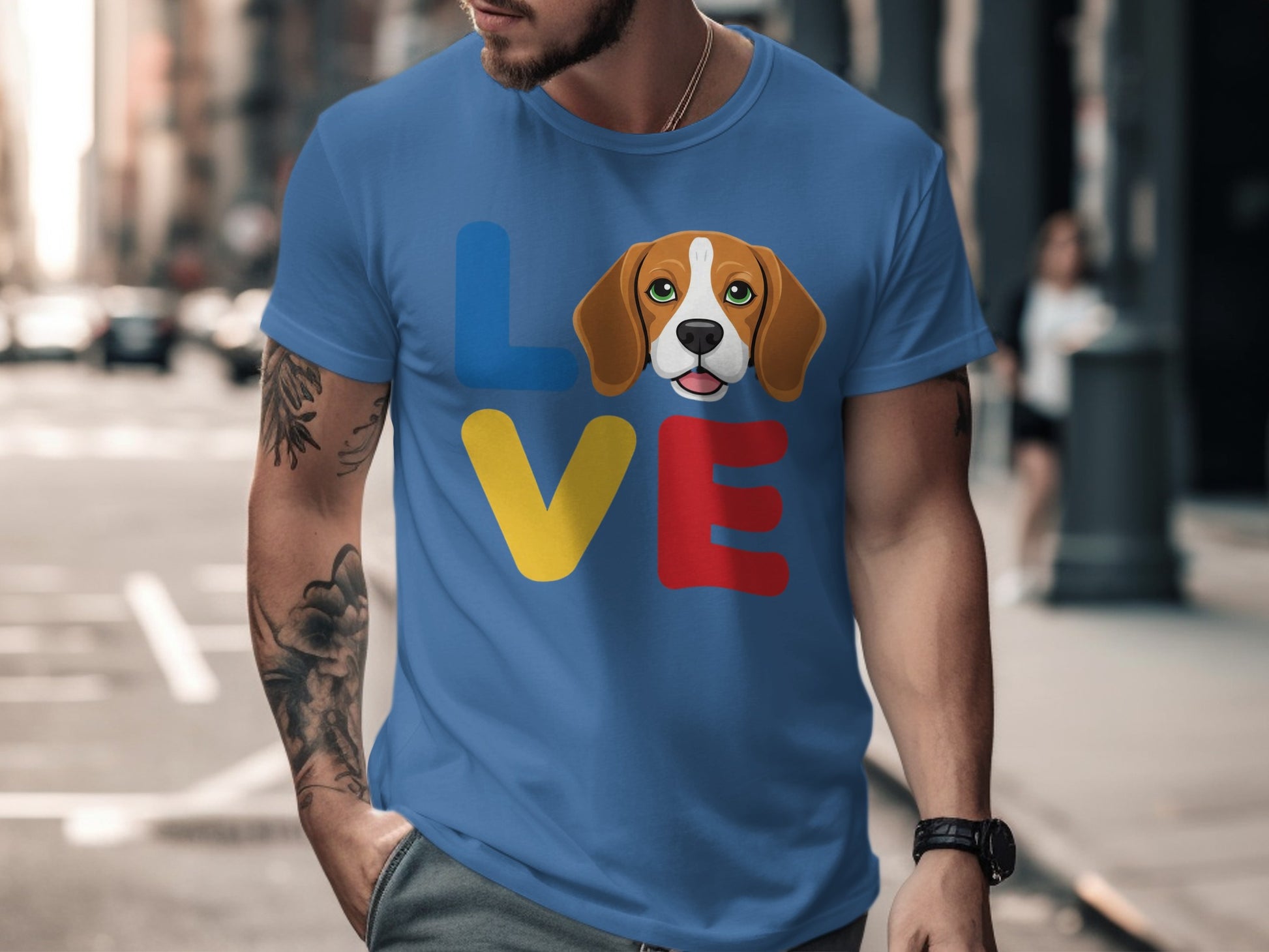 Love Beagle Graphic Blue T-Shirt product type