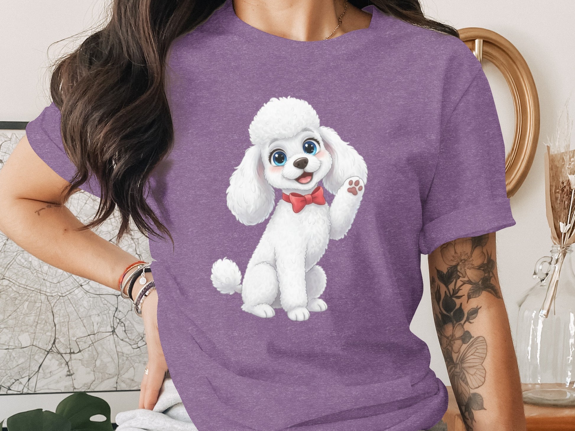 Cute Cartoon Poodle Dog Graphic Print T-Shirt Product