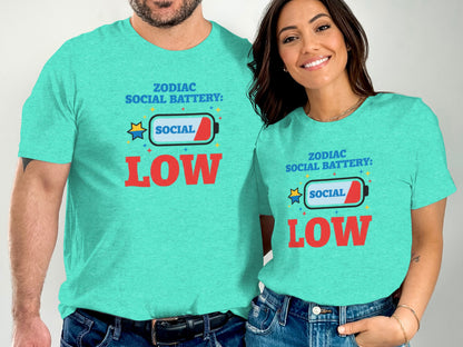 Zodiac Social Battery Low Graphic Tee