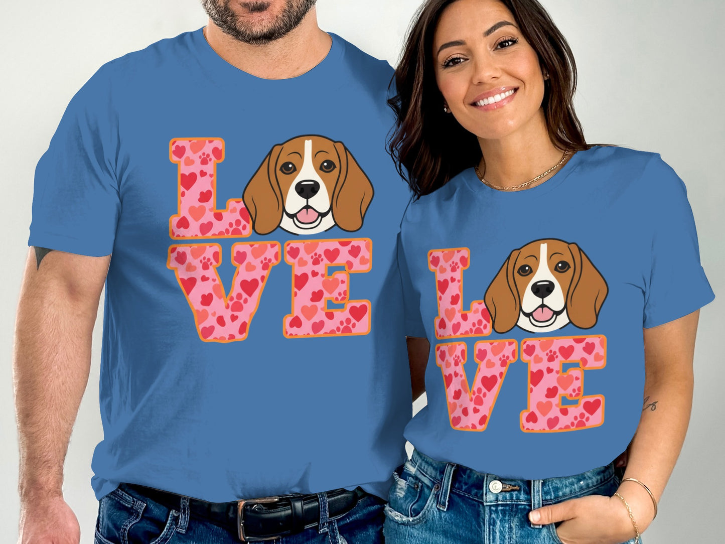 Cute Beagle Love Heart Graphic Matching Shirt product
