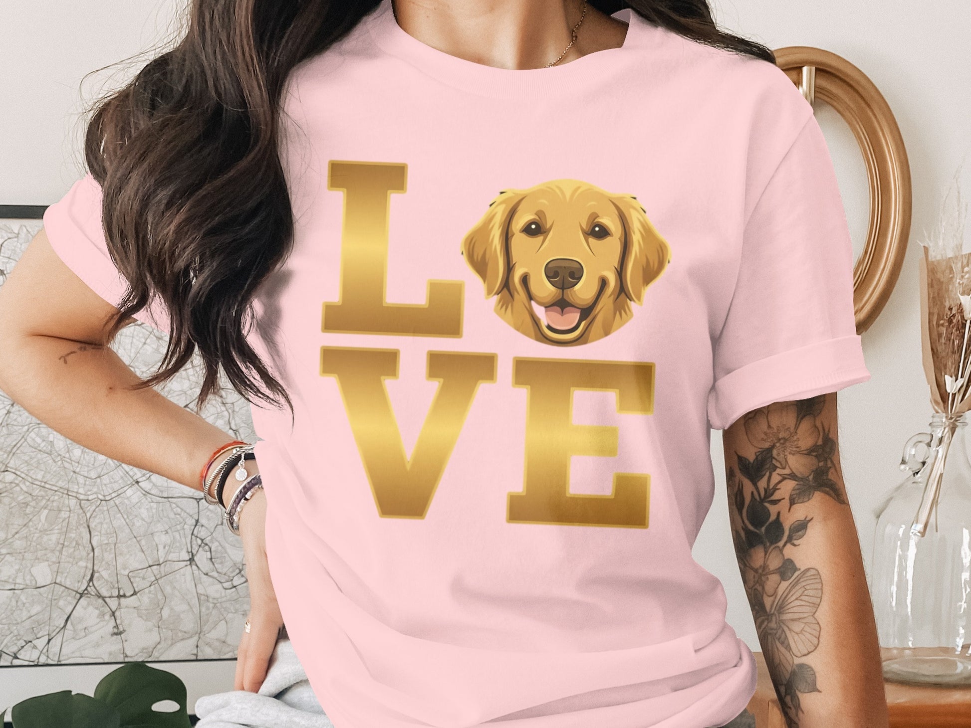 Golden Retriever Love Printed T-shirt product type