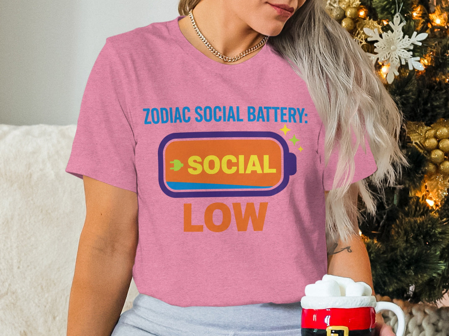 Zodiac Social Battery Low Graphic T-Shirt