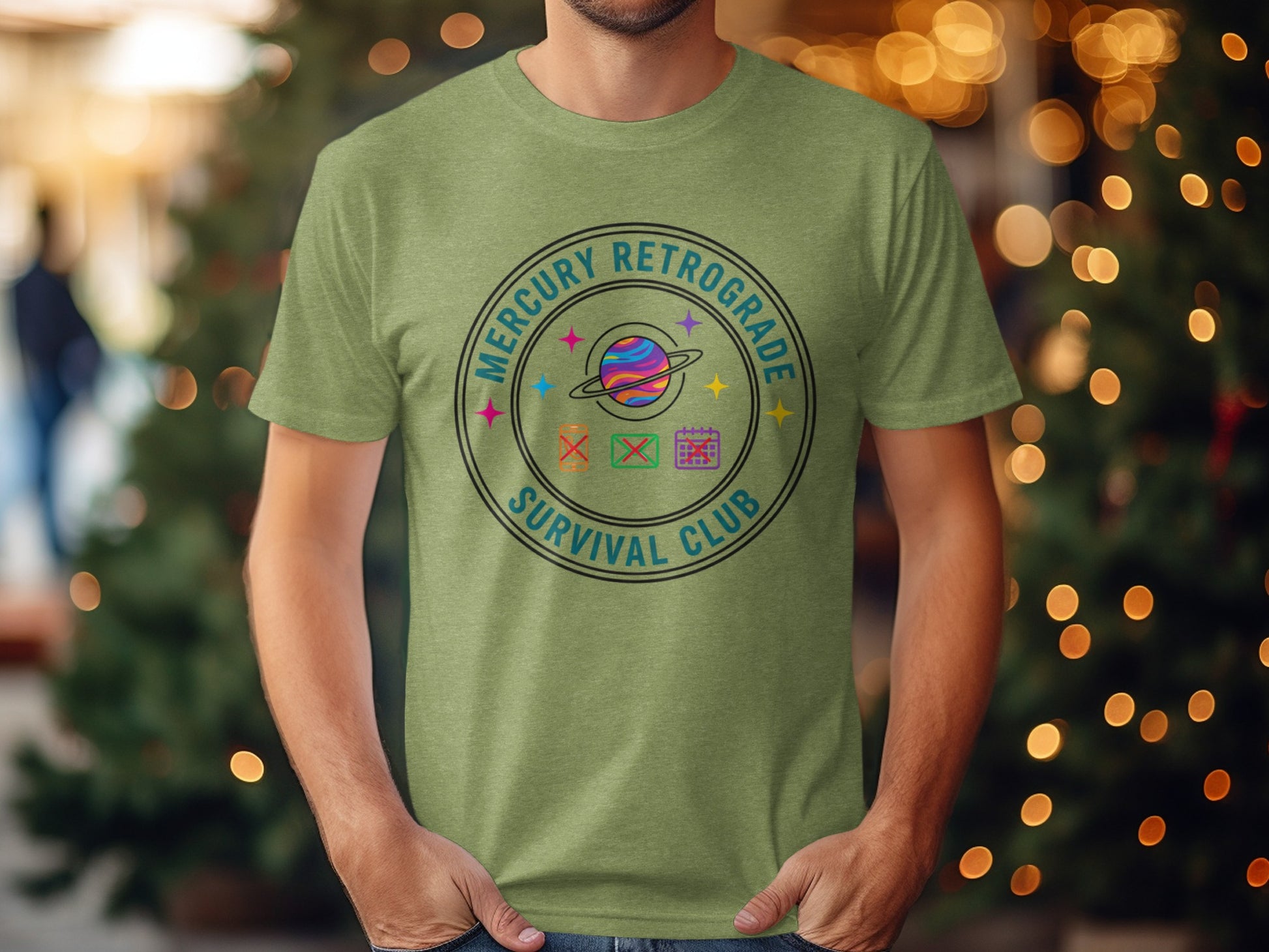 Mercury Retrograde Survival Club graphic t-shirt