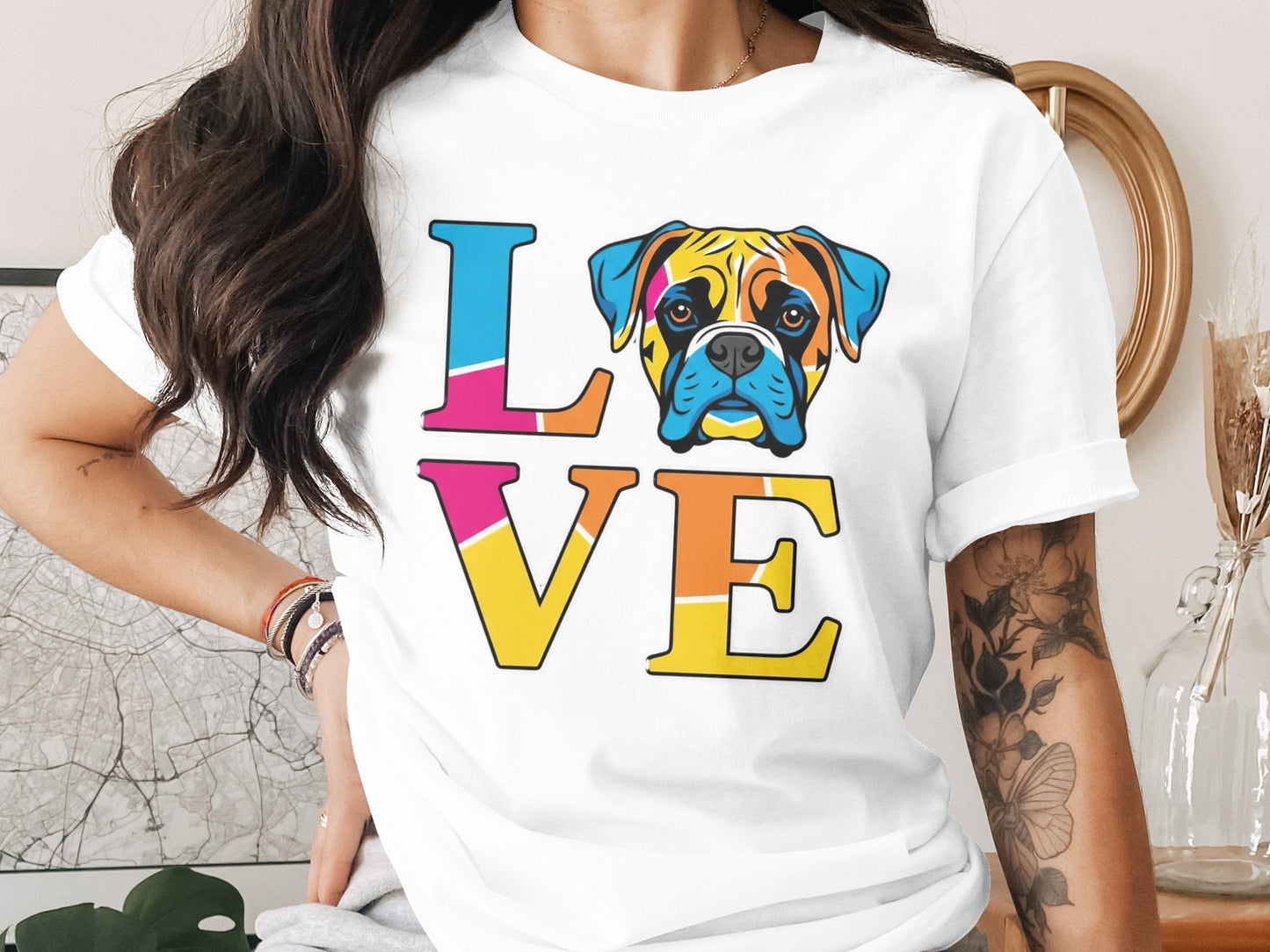 Colorful Love Dog Graphic Tee product type